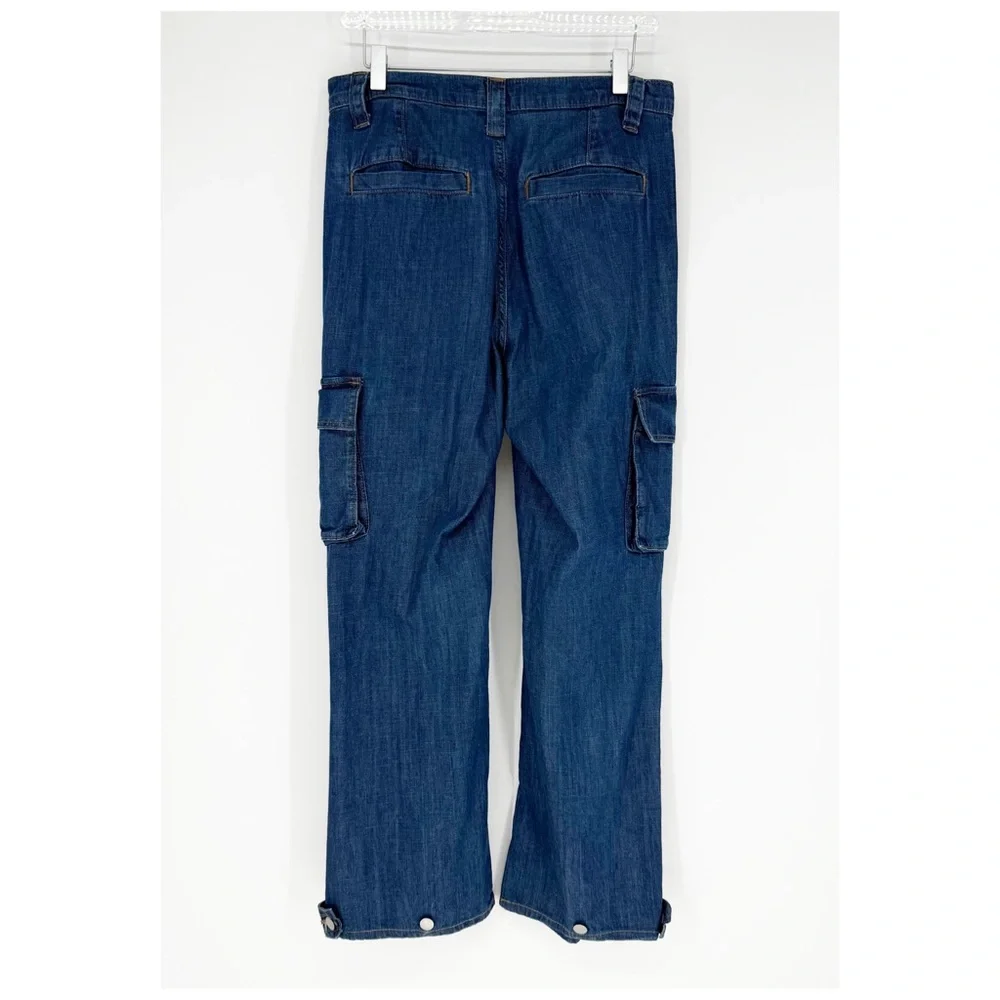 Banana Republic High Waist Barrel Cargo Jeans 28 Blue‎ - Picture 3 of 7
